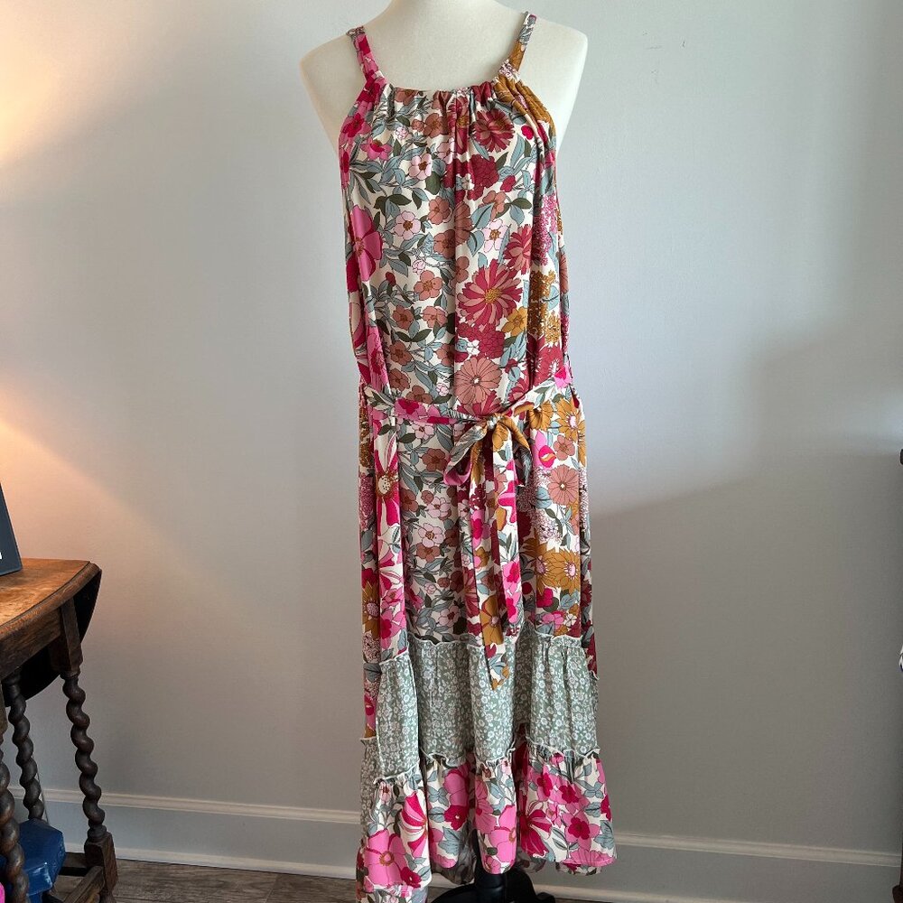 GiGiO Maxi Dress Size Large Multi Floral - Picture 1 of 11